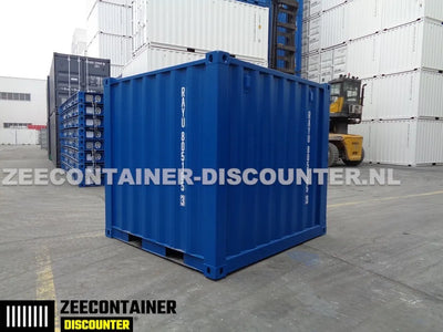 8ft Opslagcontainer 5100kg Draagvermogen met Slotkast – RAL 5010 – Nieuw - Zeecontainer Discounter
