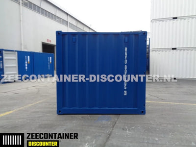 8ft Opslagcontainer 5100kg Draagvermogen met Slotkast – RAL 5010 – Nieuw - Zeecontainer Discounter