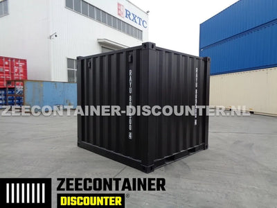 8ft Opslagcontainer 5100kg Draagvermogen met Slotkast – RAL 9005 – Nieuw Zeecontainer Discounter