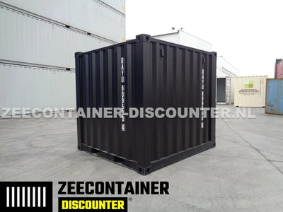 8ft Opslagcontainer 5100kg Draagvermogen met Slotkast – RAL 9005 – Nieuw Zeecontainer Discounter
