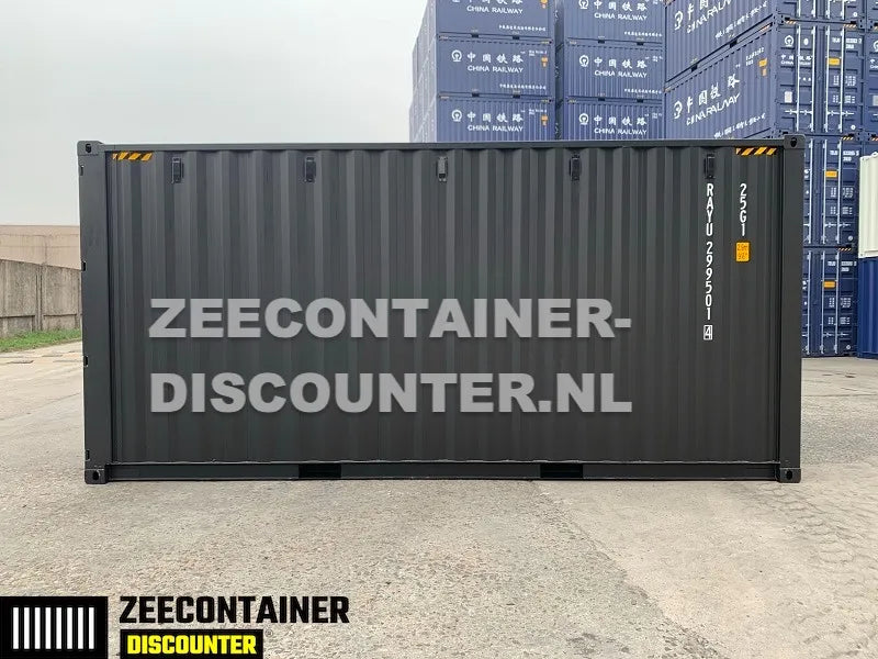 20ft High-Cube Zeecontainer – RAL 9005 Zwart – Nieuw (CSC) - Zeecontainer Discounter