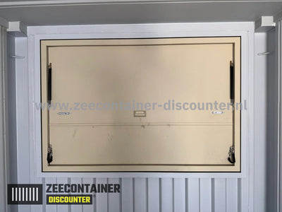Plaatsen Uitgifte Luik in Container - Met Geïntegreerd Barblad | BoxMod Zeecontainer Discounter