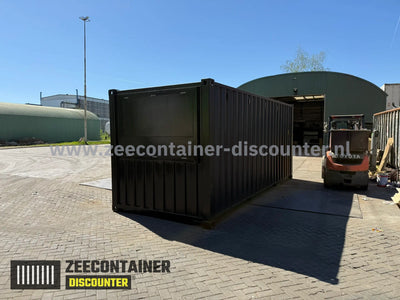 Plaatsen Uitgifte Luik in Container - Met Geïntegreerd Barblad | BoxMod Zeecontainer Discounter