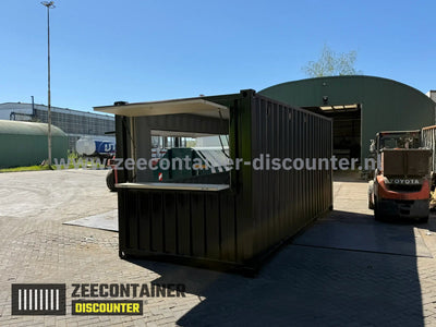 Plaatsen Uitgifte Luik in Container - Met Geïntegreerd Barblad | BoxMod Zeecontainer Discounter