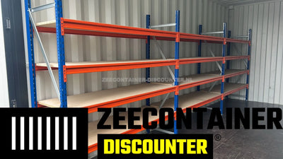 Modificatie: Stelling in Container 5,55m | 4 Laags 60cm Diep Zeecontainer Discounter
