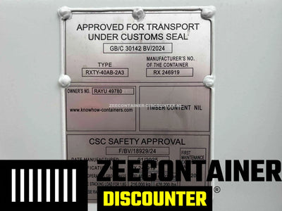 40ft High-Cube Stalen Vloer Zeecontainer – RAL 7035 Grijs – Nieuw (CSC) - Zeecontainer Discounter