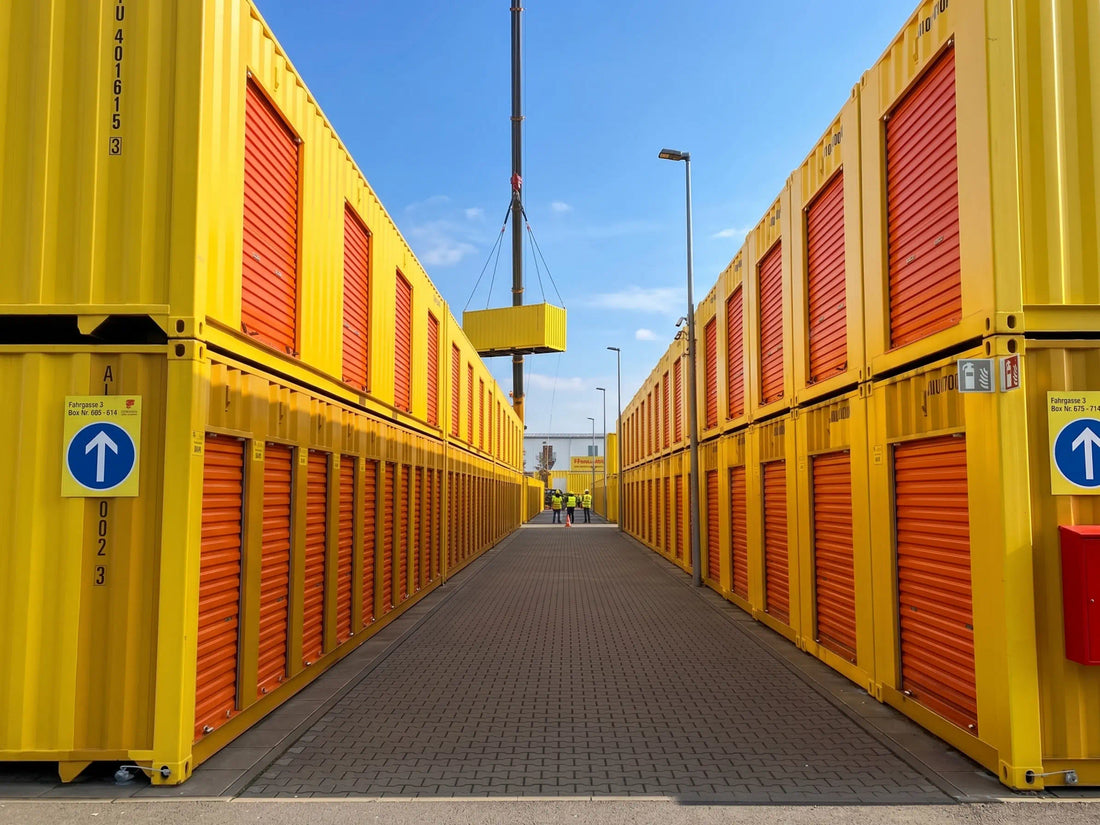 Opslagcontainers op locatie