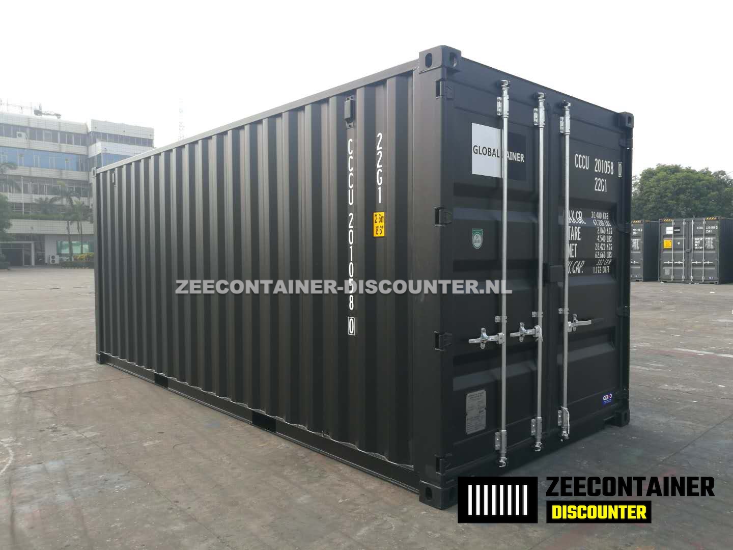 Altijd Dominant accu 20ft zeecontainer zwart nieuw - zeecontainer-discounter.nl
