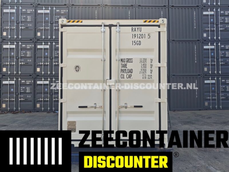 10ft high-cube sidedoor zeecontainer nieuw wit RAL9010 - Afbeelding 3