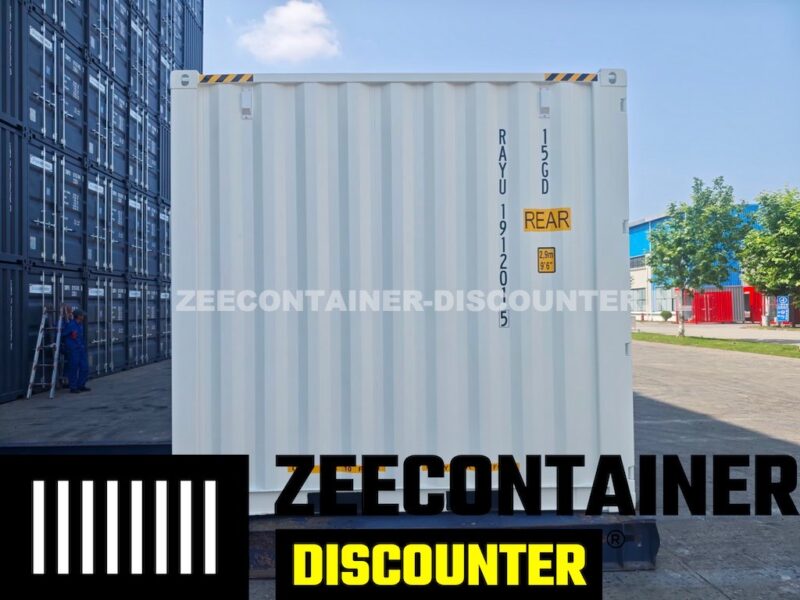 10ft high-cube sidedoor zeecontainer nieuw wit RAL9010 - Afbeelding 4