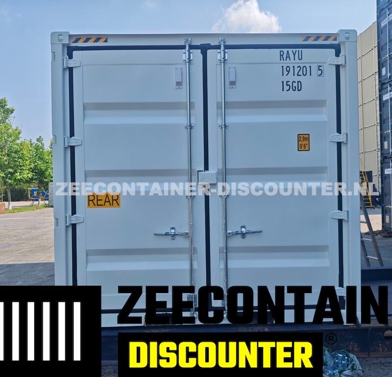 10ft high-cube sidedoor zeecontainer nieuw wit RAL9010