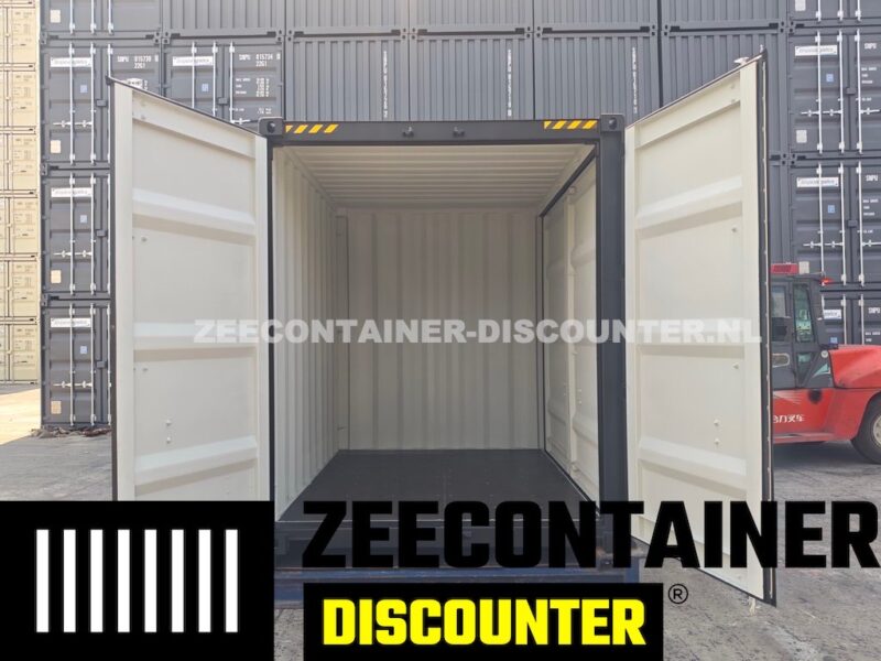 10ft high-cube sidedoor zeecontainer nieuw zwart RAL9005 - Afbeelding 7