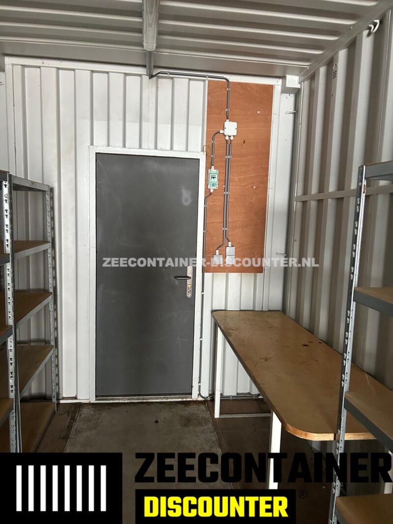 gebruikte 40ft high-cube magazijncontainer RAL5013 met lepelgaten - Afbeelding 5