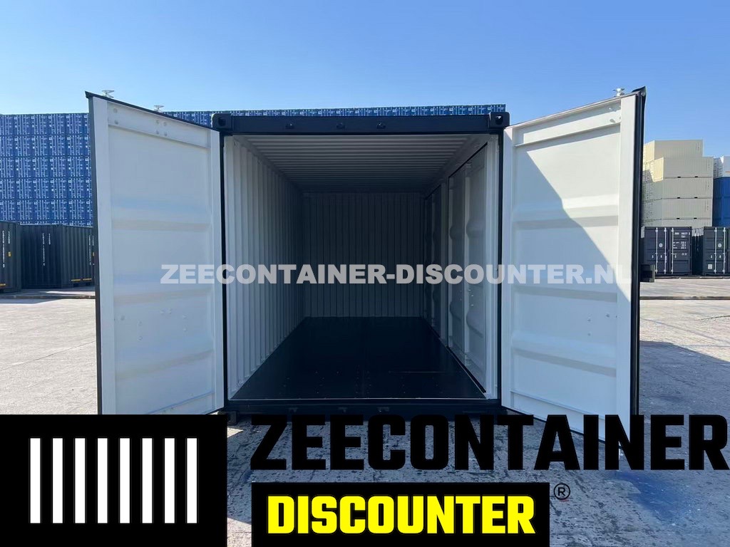 20ft zeecontainer met 2 dubbele zijdeuren antracietgrijs RAL7016 - Afbeelding 5