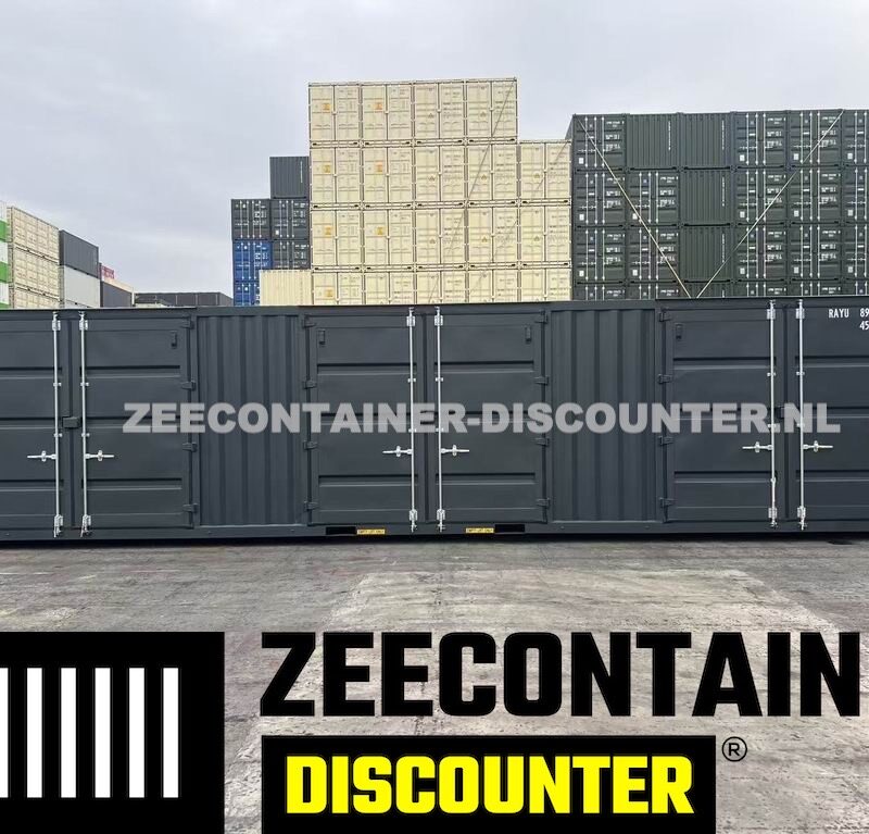 40ft container high cube met 3 zijdeuren in RAL7016